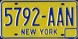 New York license plate from 1982