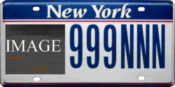 New York organizational custom license plate from the 2001 to 2010 series