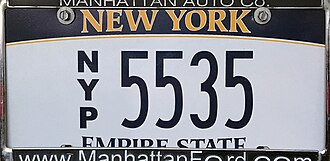 New York press license plate