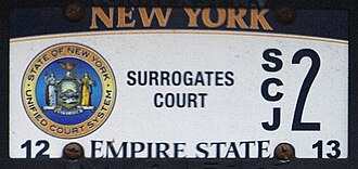 New York Unified Court System professional license plate